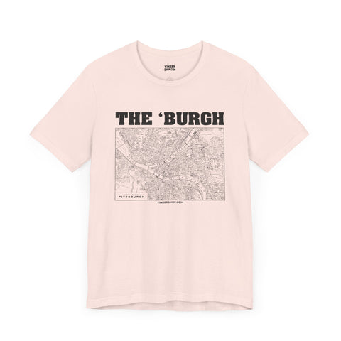The 'Burgh Retro Map   - Short Sleeve Tee T-Shirt Printify Soft Pink S 