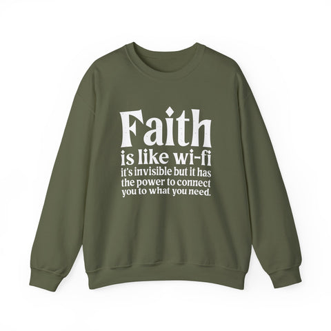 Faith is Like Wifi - Heavy Blend™ Crewneck Sweatshirt
