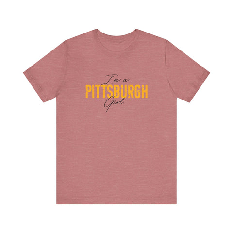 I'm a Pittsburgh Girl - Star Design - Unisex Jersey Short Sleeve Tee T-Shirt Printify Heather Mauve XS