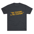 The Standard is the Standard Steeler Distressed Image T-Shirt Shirt - Tri-Blend Crew Tee T-Shirt Printify S Tri-Blend Vintage Navy 