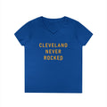 Cleveland Never Rocked - Ladies' V-Neck T-Shirt V-neck Printify S Royal