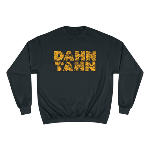 Dahntahn Map - Champion Crewneck Sweatshirt Sweatshirt Printify Black S 