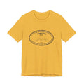 Pittsburgh Border Stamp - Short Sleeve T-Shirt in heather gold, showcasing a black Pittsburgh stamp design, available with express shipping.