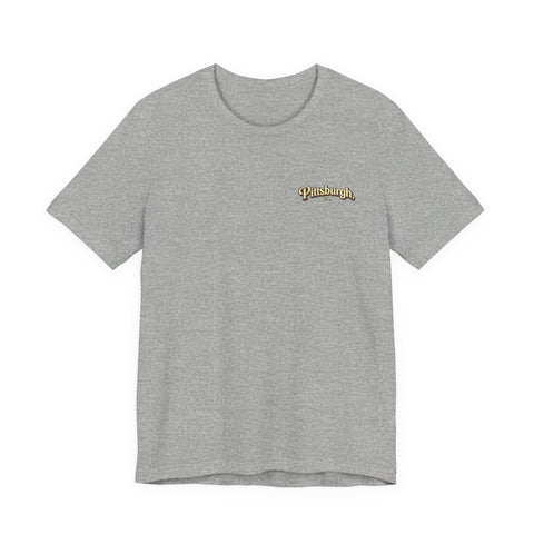Vintage Pittsburgh Sunset (Print on Back) - Unisex Jersey Short Sleeve Tee