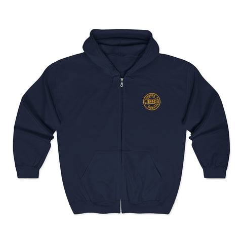 412 Pittsburgh Stamp - Unisex Heavy Blend™ Full Zip Hooded Sweatshirt