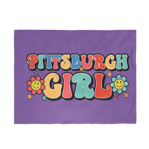 Retro Pittsburgh Girl - Double Sided Flag