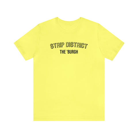 Strip District - The Burgh Neighborhood Series - Unisex Jersey Short Sleeve Tee T-Shirt Printify Yellow S 