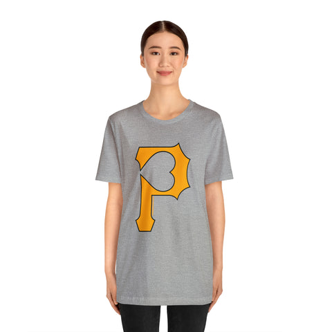 Heart of Pittsburgh - P for Pittsburgh Series - Short Sleeve Tee T-Shirt Printify   