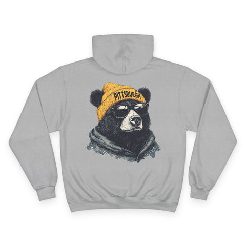 Pittsburgh Bear - Print on back - Champion Hoodie
