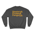 Pittsburgh Sports Teams Ampersand - Champion Crewneck Sweatshirt Sweatshirt Printify Charcoal Heather S 