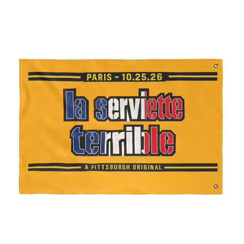 Pittsburgh Steelers French Flag Towel – "La Serviette Terrible" - Double Sided Flag