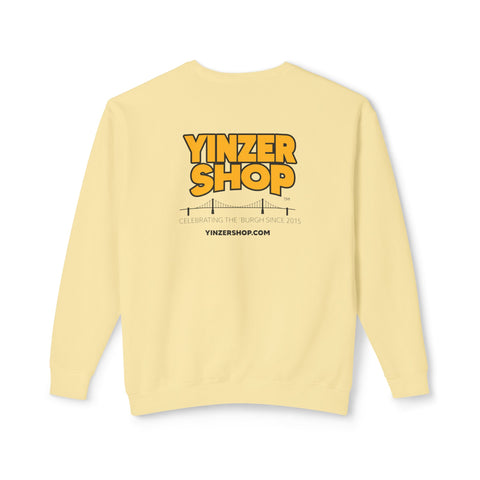 YinzerShop Serving Since 2015 - Print on back - Comfort Colors® 1466 Unisex Lightweight Crewneck Sweatshirt Sweatshirt Printify