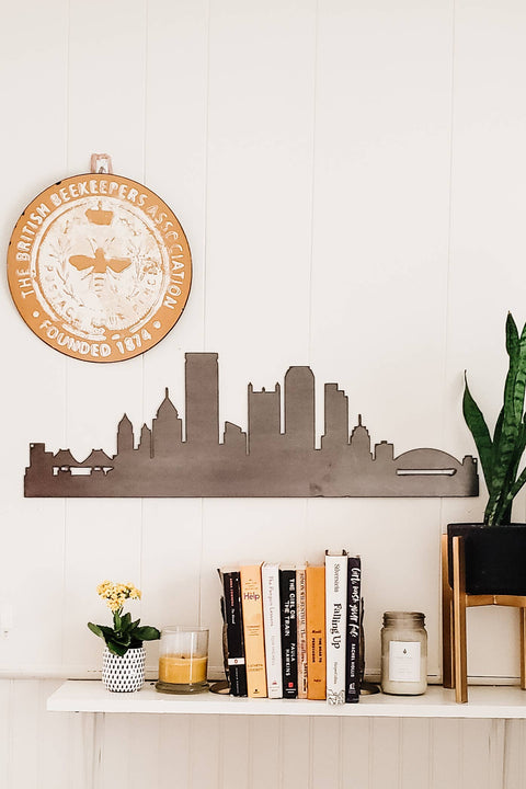 Pittsburgh, PA Skyline (Two Bridges ) Steel Wall Art Steel Wall Art Keystone Steel Co.   