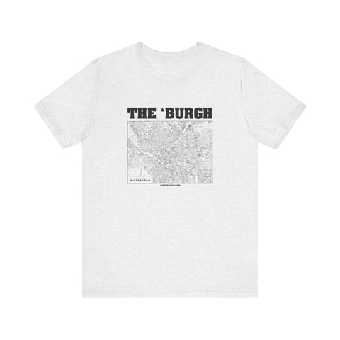 The 'Burgh Retro Map   - Short Sleeve Tee T-Shirt Printify Ash S 