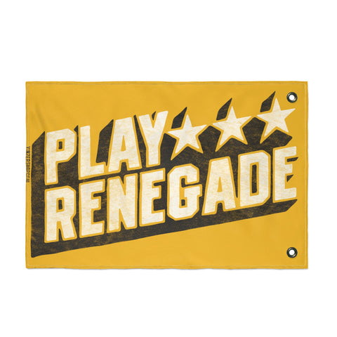 Play Renegade Retro Star Graphic - Double Sided Yellow Flag