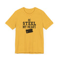 Be Steel my Heart Pittsburgh - Unisex Jersey Short Sleeve Tee T-Shirt Printify Heather Yellow Gold XS