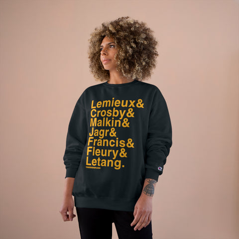 Famous Pittsburgh Penguins Ampersand - Champion Crewneck Sweatshirt Sweatshirt Printify   