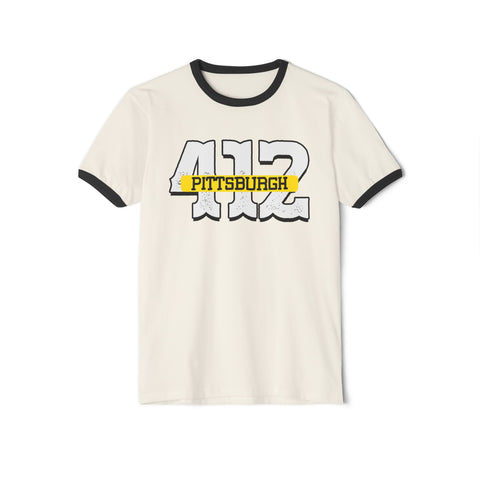 412 Pittsburgh - Unisex Cotton Ringer T-Shirt