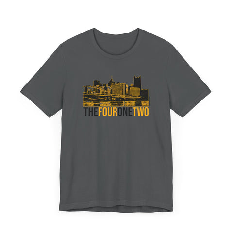 Four One Two Skyline - 412 Series - Pittsburgh T-Shirt - Unisex bella+canvas 3001 Short Sleeve Tee T-Shirt Printify   