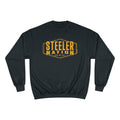 Steeler Nation - Champion Crewneck Sweatshirt Sweatshirt Printify Black S 