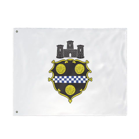 Pittsburgh City Crest Flag Double Sided  - White