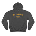 Pittsburgh Hockey - Collegiate Style - Champion Hoodie Hoodie Printify Charcoal Heather S 