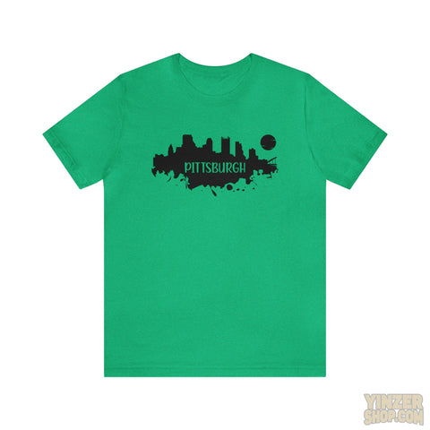 Pittsburgh Splash Skyline T-Shirt  - Unisex bella+canvas 3001 T-Shirt Printify Heather Kelly S 