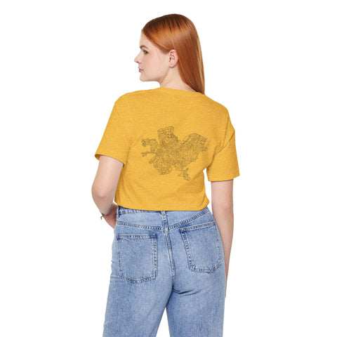 Pittsburgh Map (Print on Back) - Unisex Jersey Short Sleeve Tee