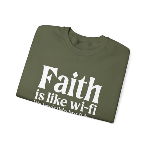 Faith is Like Wifi - Heavy Blend™ Crewneck Sweatshirt