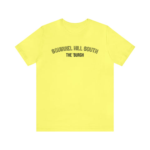 Squirrel Hill South - The Burgh Neighborhood Series - Unisex Jersey Short Sleeve Tee T-Shirt Printify Yellow S 