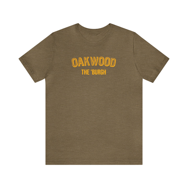 Oakwood - The Burgh Neighborhood Series - Unisex Jersey Short Sleeve Tee T-Shirt Printify Heather Olive XL 