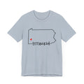 Love Pittsburgh Pennsylvania Short Sleeve T-Shirt  - Unisex bella+canvas 3001 T-Shirt Printify Light Blue S 