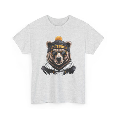 Pittsburgh Game Day Bear - Unisex Heavy Cotton Tee