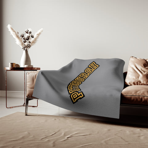 Pittsburgh Block Letters - TT Style - Sweatshirt Blanket