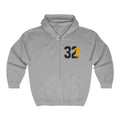 Legends Series - Franco Harris 32 Logo on Front Hooded Full Zipper Sweatshirt Hoodie Printify Sport Grey S