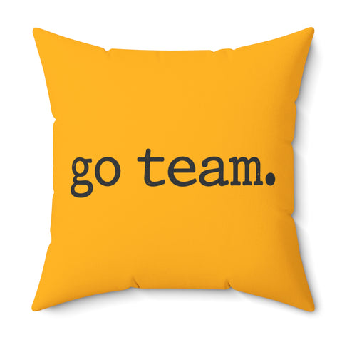 Go Team Pillow — Yellow Cheer Decorative Throw Pillow