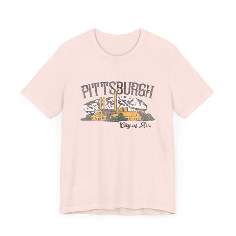 Pittsburgh City of Iron Vintage Logo - Short Sleeve Tee