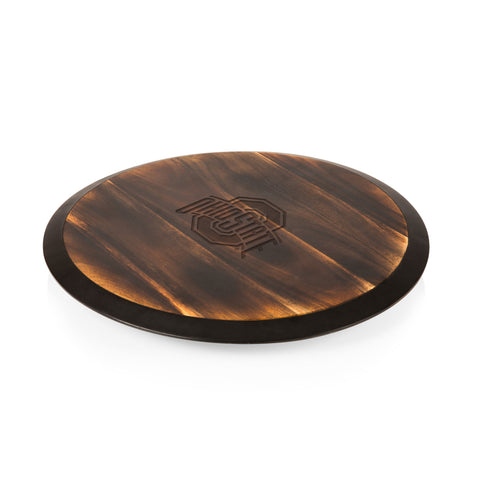 Ohio State Buckeyes - Lazy Susan Serving Tray  Picnic Time Family of Brands Fire Acacia Wood  