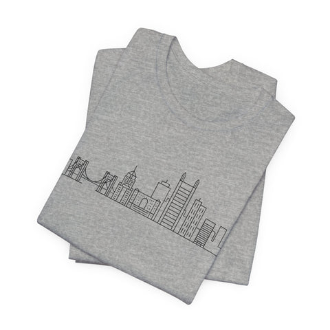 Pittsburgh Skyline Doodle - Unisex Jersey Short Sleeve Tee
