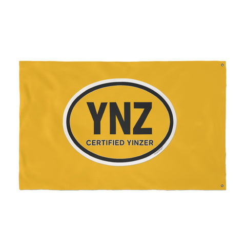 YNZ Certified Yinzer Double Sided Flag  - Double Sided Yellow Flag