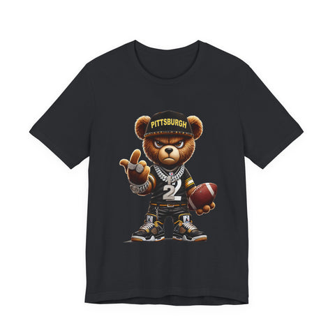 Young and Mean Pittsburgh Bear - Unisex Jersey Short Sleeve Tee