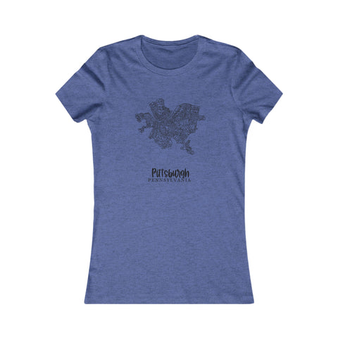 Pittsburgh Neighborhood Map - Women's Favorite Tee