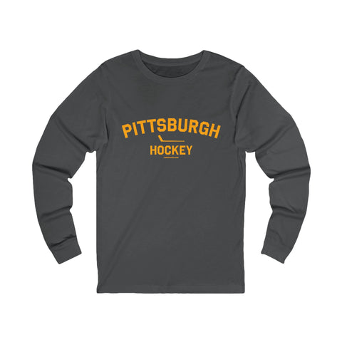 Pittsburgh Hockey - Collegiate Style - Long Sleeve Tee Long-sleeve Printify S Asphalt