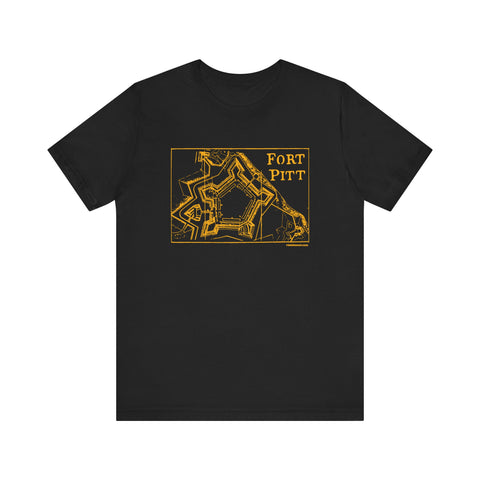 Fort Pitt Map - Retro - Short Sleeve t-shirt