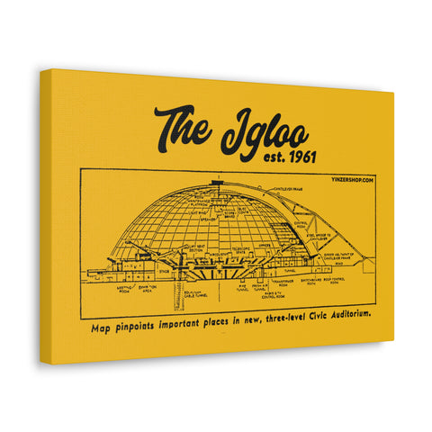 The Igloo - 1961 - Civic Arena - Retro Schematic - Canvas Gallery Wrap Wall Art Canvas Printify 18″ x 12″ 1.25" 