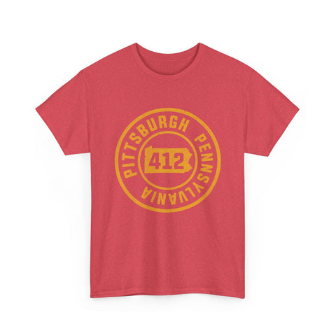 412 Pittsburgh Stamp - Unisex Heavy Cotton Tee