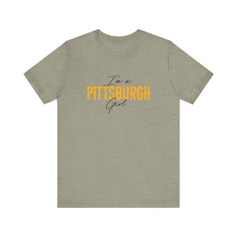 I'm a Pittsburgh Girl - Star Design - Unisex Jersey Short Sleeve Tee T-Shirt Printify Heather Stone XS