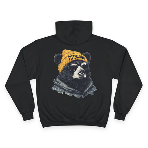 Pittsburgh Bear - Print on back - Champion Hoodie