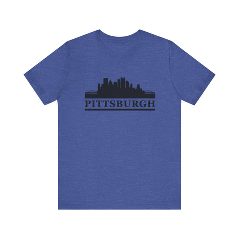 Pittsburgh Downtown Skyline Design T-Shirt  - Unisex bella+canvas 3001 T-Shirt Printify Heather True Royal S 