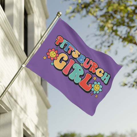 Retro Pittsburgh Girl - Double Sided Flag